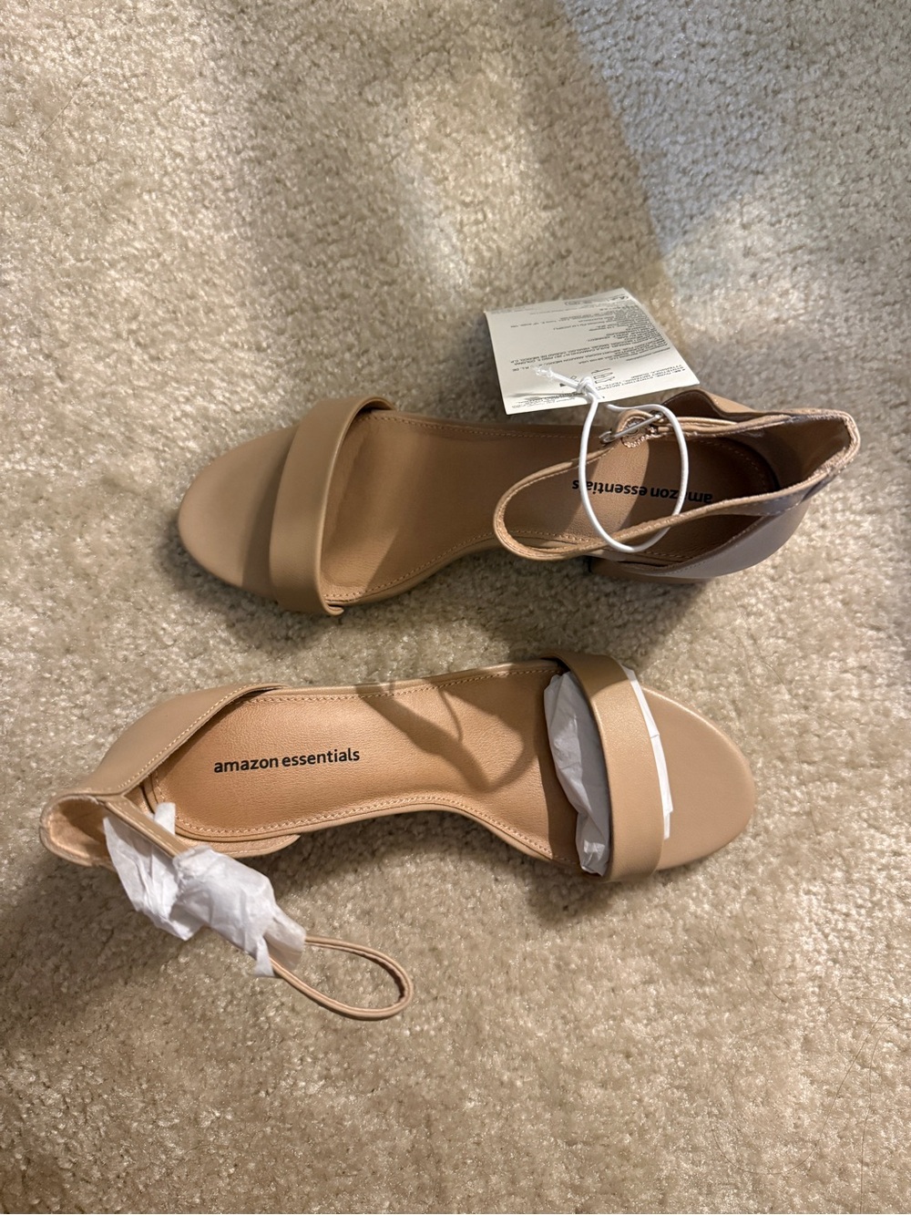 Amazon Essentials Women's Tan Ankle-Strap Heels